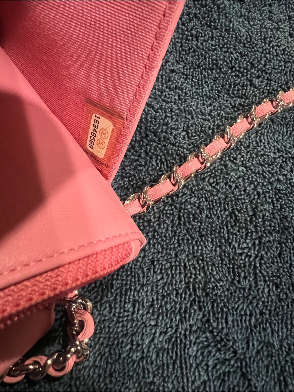 CHANEL Pink Quilted Leather Wallet-On-Chain with Chain Strap - Picture 9 of 11